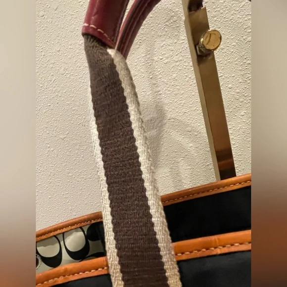 COACH REHAB Project Red and Navy Blue Tote Bag AND Red Patent Long Wallet SET - Picture 8 of 14